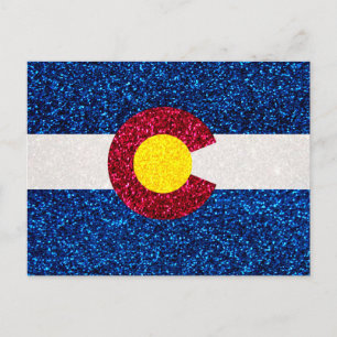 Glitter Colorado flagga vykort