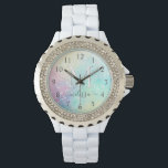 Glitter Colorful Glamous Söt Mönster Armbandsur<br><div class="desc">Aestesisk söt chic med glitter-bakgrund i vackert pastel färg,  som du kan anpassa med ditt anpassningsbar monogram och/eller namn.</div>