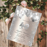 Glitter Confetti Balloons Champagne 40:e födelseda Inbjudningar<br><div class="desc">En modern,  chic och glamorös glitter-konfetti och ballonger på champagnebakgrund.</div>