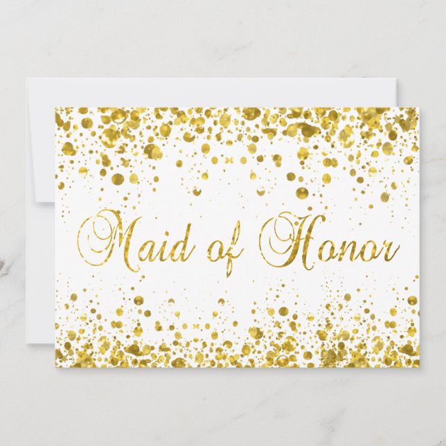 Glitter Confetti | MAID OF HONOR Inbjudningar (Framsida)