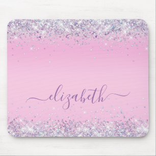 Glitter Confetti Rosa Personlig Mus Pad Musmatta