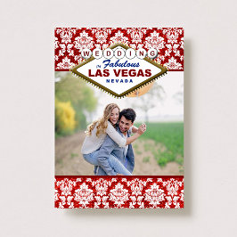 Glitter Damask Las Vegas Photo Save Date Spara Datumet