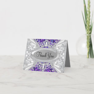 Glitter & Diamant Tiara Lila Tacksamhetskort Tack Kort