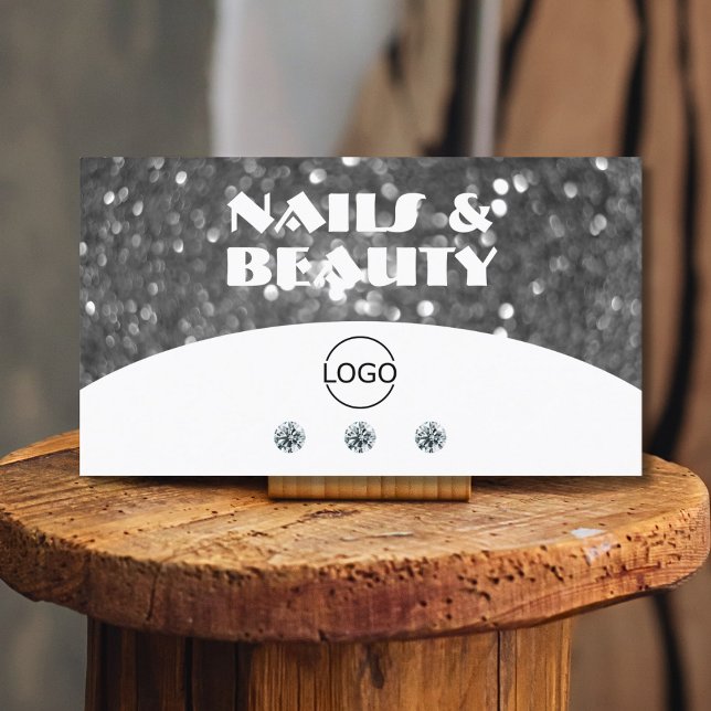 Glitter-diamanter för vit och Silver Gnistra, lägg Visitkort (Skapare uppladdad)