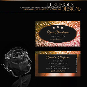 Glitter diamanterna Luxury Black Golden och Ro Gul Visitkort