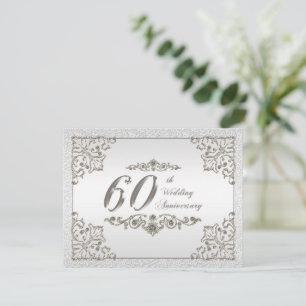 Glitter Diamond 60-års bröllopsjubileum Inbjudan