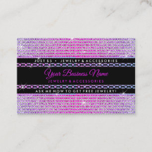 Glitter Diamonds Girly Jewelry Visitkort