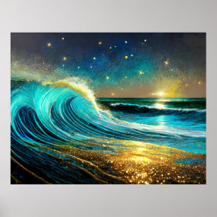 Glitter Divergent Ocean Vinkarare Poster