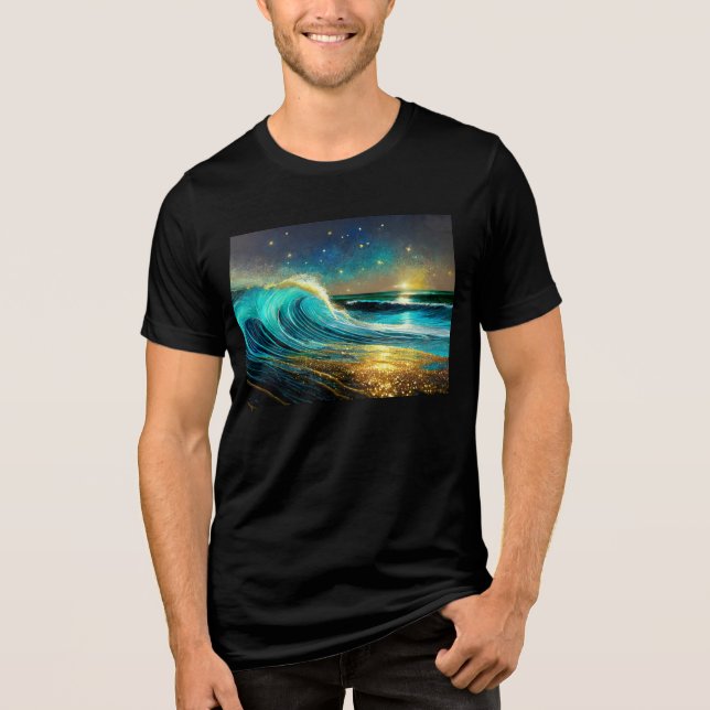 Glitter Divergent Ocean Vinkarare T Shirt (Framsida)
