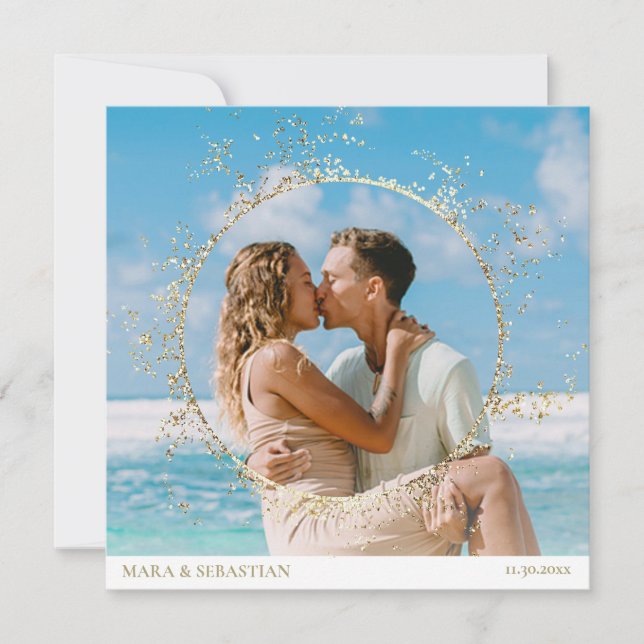 *~* Glitter DIY Coupe PHOTO OSA QR AR6 Bröllop Inbjudningar (Framsida)