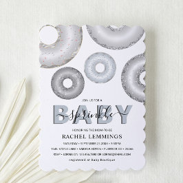 Glitter Donut Baby Sprinkle Boy Shower Inbjudningar