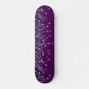 Glitter Dricks Lila Girly Mini Skateboard Bräda 18,5 Cm