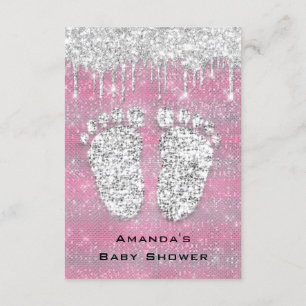 Glitter Dricks Ro Grått Flicka Shower Feet Rosa Inbjudningar