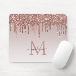 Glitter Dricks Ro Guld Monogram Elegant Script Musmatta