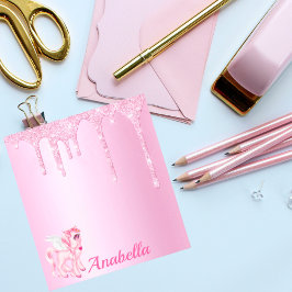 Glitter Dricks Rosa Pony Unicorn Anteckningsblock
