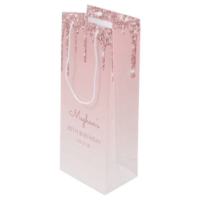 Glitter Drip 30-årsdag Rosa (Framsidan Vinklad)