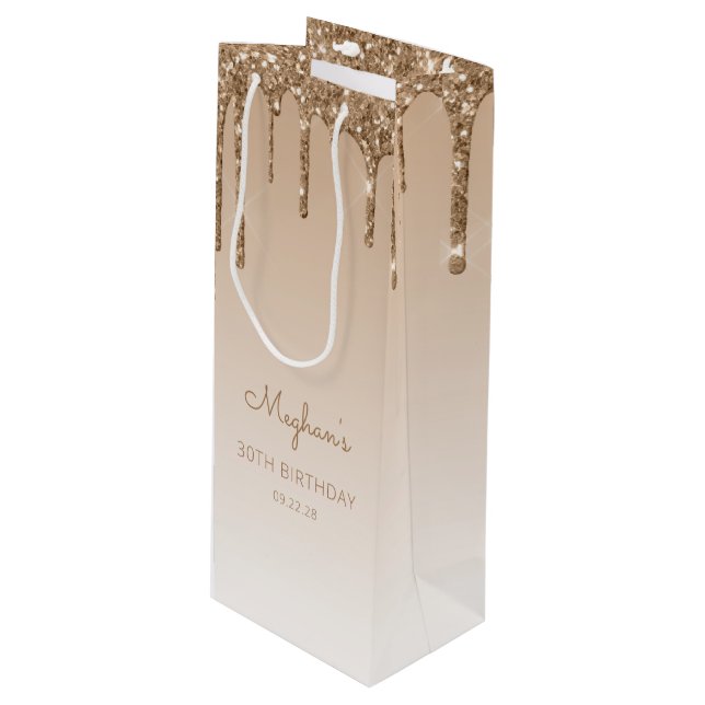 Glitter Drip 30-årsfirande Guld (Framsidan Vinklad)