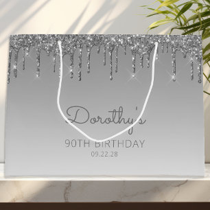 Glitter Drip 90-årsdag Silver