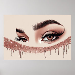 💎 Glitter Drip Makeup Ögon För Feminina Väggdekor Poster