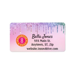 Glitter Drip Pastel Innov8tive + Posh Adress Adressetikett
