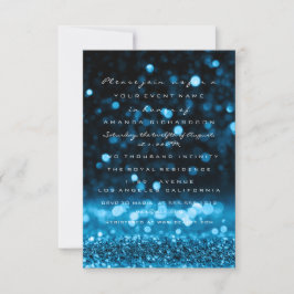 Glitter Drips Blue Navy Möhippa Sweet 16:e Inbjudningar