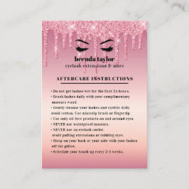 Glitter Drips Eyelash Aftercare Instructions  Visitkort