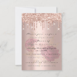 Glitter Drips Rose Gold  Bridal Sweet 16 Marsala Inbjudningar