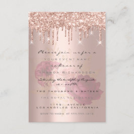 Glitter Drips Rose Gold Bridal Sweet 16 Marsala Inbjudningar