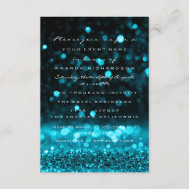 Glitter Drips Teal Ocean Bröllop Möhippa Sweet 16: Inbjudningar