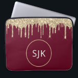 Glitter driver Burgundy Guld Girly Monogrammed Laptop Fodral<br><div class="desc">Luxury Guld och Burgundy Red Faux Glitter och Gnistra Elegant Monogrammed Initialer Fodral. Fodral kan anpassas så att det omfattar ditt första och första namn.</div>