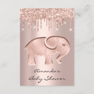 Glitter driver Ro Baby Shower Elephant Inbjudningar