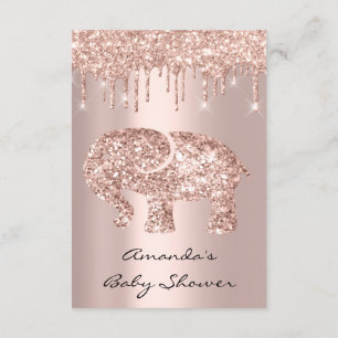 Glitter driver Ro Flicka Boy Shower Elephant Inbjudningar