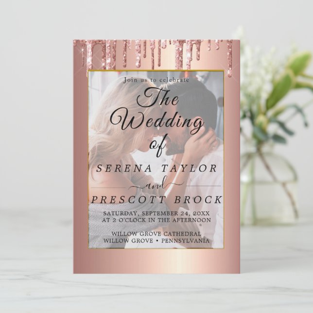 Glitter driver Vellum Overlay Wedding bjudande Inbjudningar (Stående Fram)