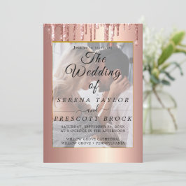 Glitter driver Vellum Overlay Wedding bjudande Inbjudningar
