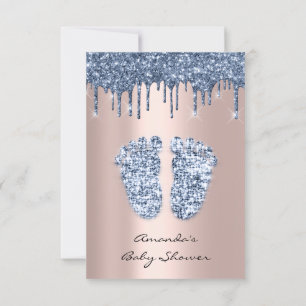 Glitter-drivrutin Ro Blue Pojke Shower Feet Inbjudningar
