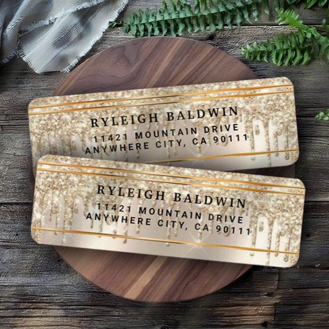 Glitter-drivrutiner Elegantens returadressetikett Returadress Etikett (Skapare uppladdad)