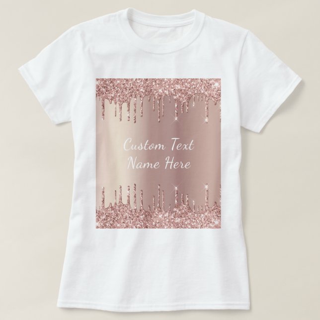  Glitter-drivrutiner i ro Guld T-Shirt - Din text (Design framsida)