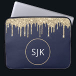 Glitter Drivs marinblått Guld Girly Monogrammed<br><div class="desc">Luxury Guld och Navy Blue Faux Glitter och Gnistra Elegant Monogrammed Initialer Fodral. Fodral kan anpassas så att det omfattar ditt första och första namn.</div>