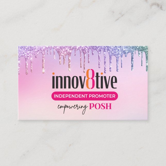 Glitter drop Innov8tive Posh affärskort Visitkort (Framsida)