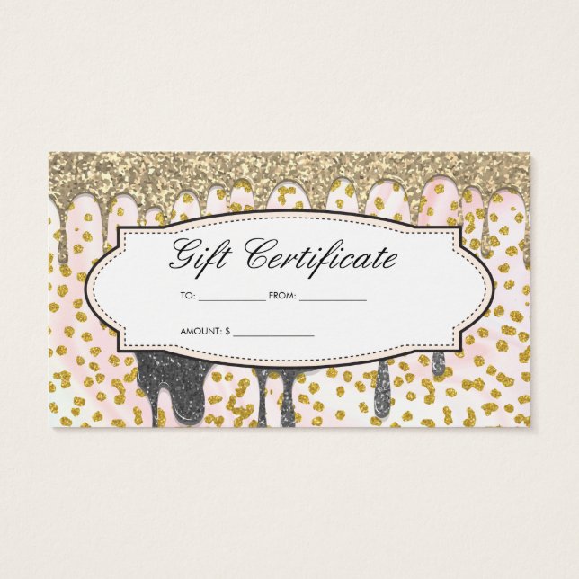 Glitter-dropp | Glamor | Sköldhet Visitkort (Baksidan)