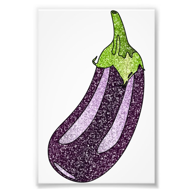 Glitter Eggplant Fototryck (Framsidan)