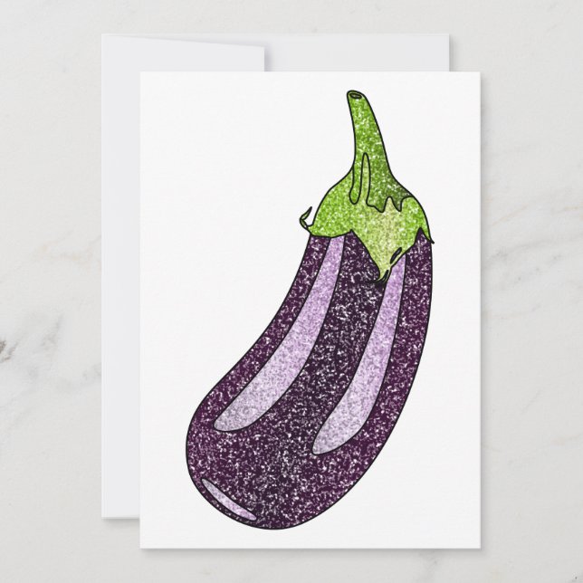 Glitter Eggplant Inbjudningar (Framsida)