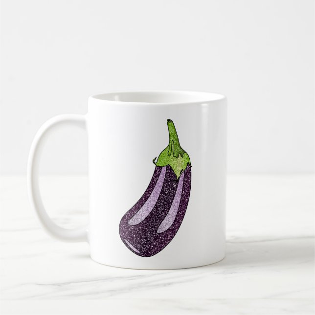 Glitter Eggplant Kaffemugg (Vänster)
