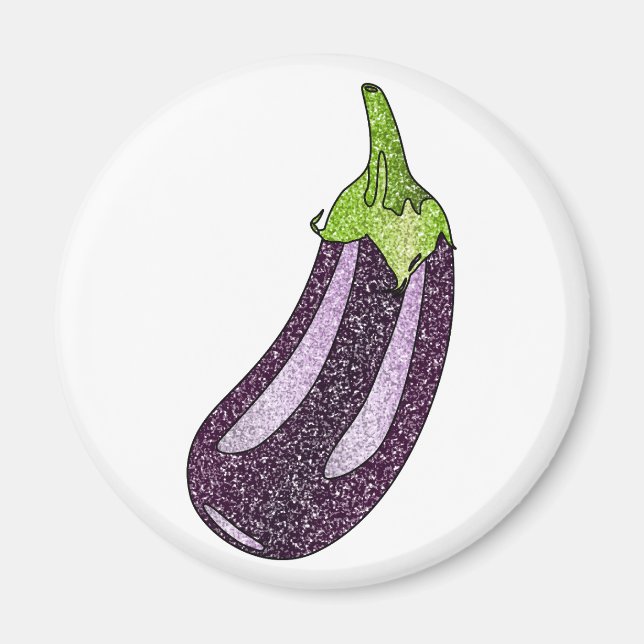 Glitter Eggplant Magnet (Framsidan)