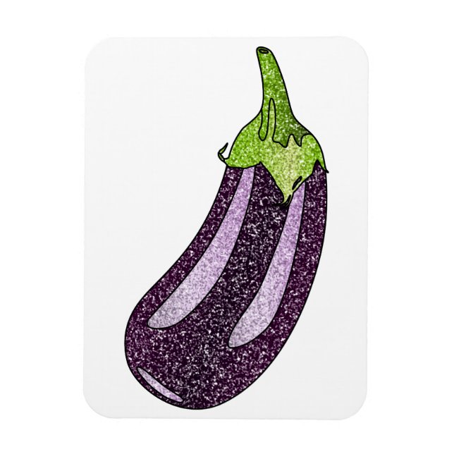 Glitter Eggplant Magnet (Vertikal)