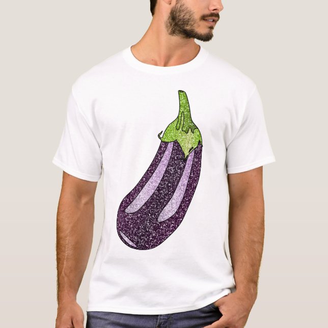 Glitter Eggplant T Shirt (Framsida)