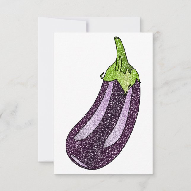 Glitter Eggplant Tack Kort (Framsida)
