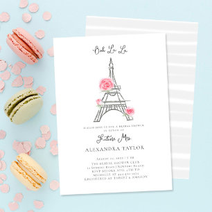 Glitter Eiffel Paris Rustic Ro Möhippa Inbjudningar