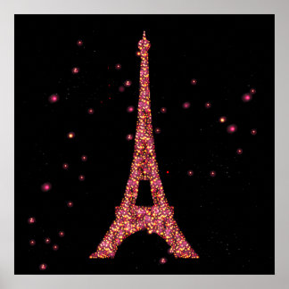 Glitter Eiffel Torn Poster