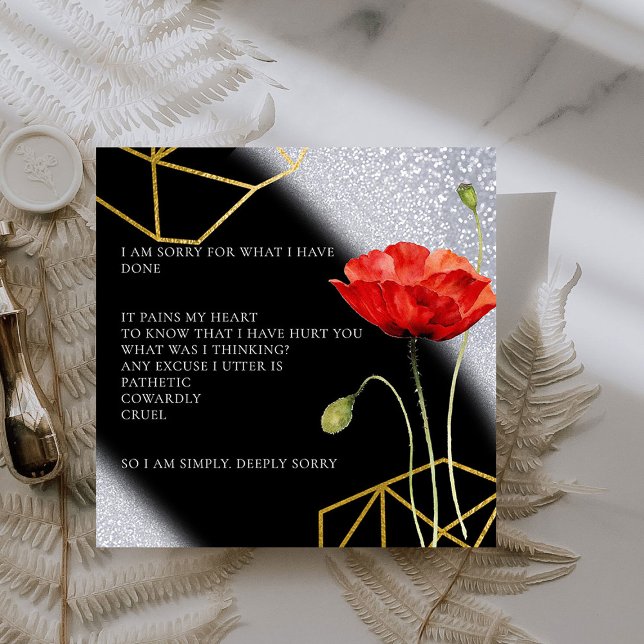 Glitter Elegant Jag ber om ursäkt för kortet Tack Kort (Skapare uppladdad)